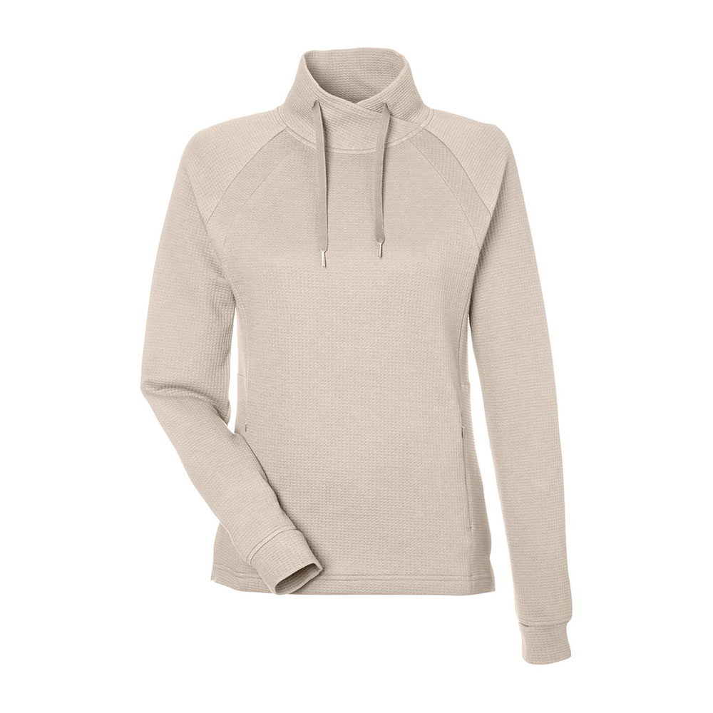 CUSTOM NORTH END WOMENS RHYTHM WAFFLE CROSS-NECK PULLOVER